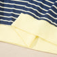 Blue Stripe Color Block Patchwork Zip V Neck Pullover Loose Pants 2pcs Set