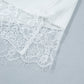 White Asymmetric Lace Hem Patchwork Tee