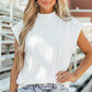 Yellow Solid Color High Neck Cap Sleeve Loose Top