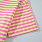 Yellow Stripe Colorblock Trim Crew Neck Loose Tee Drawstring Elastic Waist 2pcs Pant Set