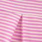 Pink Stripe Color Block Detail Split Neck Short Sleeve Blouse