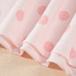 Pink Polka Dot Drop Shoulder Polo Loose Pullover Patch Pocket Casual Shorts Set