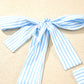 Sky Blue Floral Striped Patchwork Knot Straps 2pcs Short Set