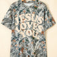Beige Camo Woodland LOVE LIKE JESUS Casual Tee