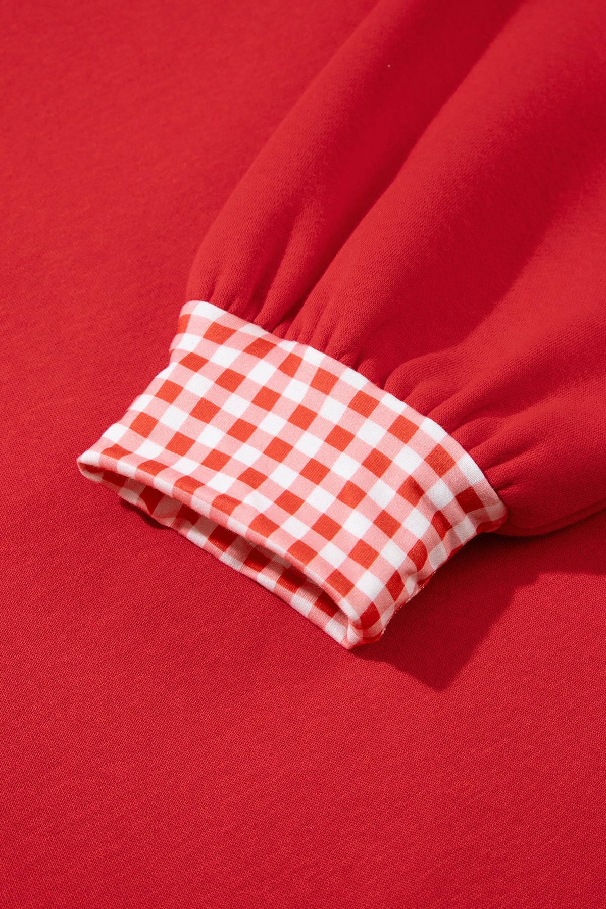 Carrot Gingham Trim Baggy Pullover 2pcs Short Set