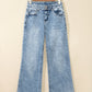 Beau Blue Acid Wash Pocket Detail Flare Jeans