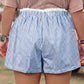 Khaki Contrast Trim Plaid Print Plus Size Shorts