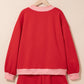 Carrot Gingham Trim Baggy Pullover 2pcs Short Set