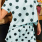 White Polka Dot Short Sleeve Top Casual Skort 2pcs Outfit