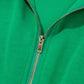 Bright Green Sleeveless Zip Front Scallop Hem Mini Dress