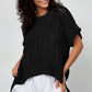 Ashleigh Blue Plus Size Open Knit Bow Tie Short Sleeve Sweater