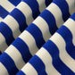 Dark Blue Striped Shift Dress Colorblock V Neck Short Sleeve Casual Summer