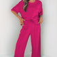 Sky Blue Drop Shoulder Boxy Tee and Barrel Pants Set