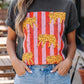 Dark Grey Cheetah Striped Print Retro Fashion Graphic Tee