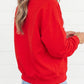 Fiery Red GAMEDAY Embroidered Patch Pattern Casual Shift Sweatshirt