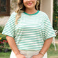 Green Stripe Plus Size St Patricks Day Round Neck T Shirt