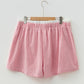 Khaki Contrast Trim Plaid Print Plus Size Shorts