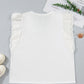 White Eyelet Crochet Splicing Short Sleeve Plus Size Tee