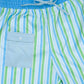 Men's Blue and Green Striped Swim Trunks-FINAL SALE