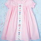 Party Time Hand Embroidered Pink Gingham Dress