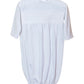 Smocked Baby Gown in White Knit